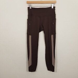 Like New Athleta Cropped Leggings Brown with Sides Pockets Size M